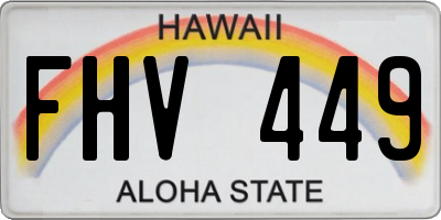 HI license plate FHV449
