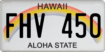 HI license plate FHV450