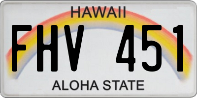 HI license plate FHV451