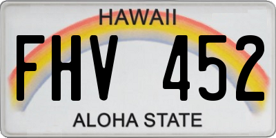 HI license plate FHV452