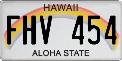 HI license plate FHV454