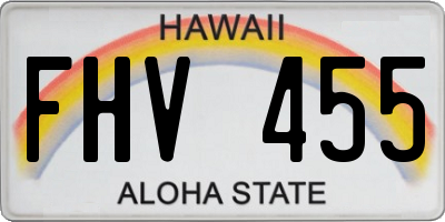 HI license plate FHV455