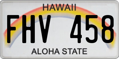 HI license plate FHV458