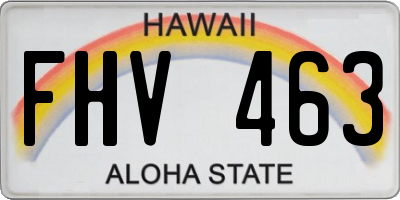 HI license plate FHV463