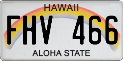 HI license plate FHV466