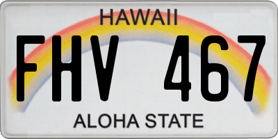 HI license plate FHV467