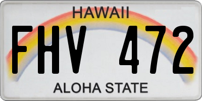 HI license plate FHV472