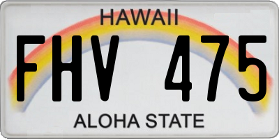 HI license plate FHV475