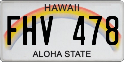 HI license plate FHV478
