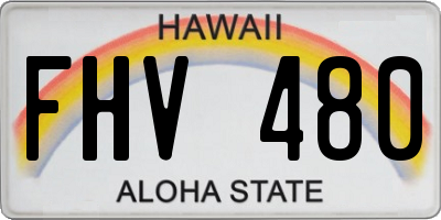 HI license plate FHV480