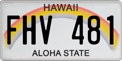 HI license plate FHV481
