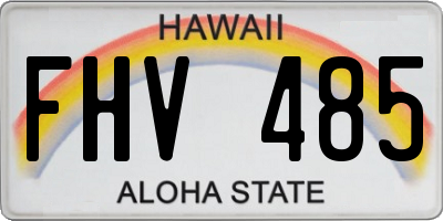 HI license plate FHV485