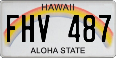 HI license plate FHV487