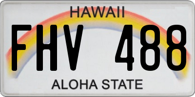 HI license plate FHV488