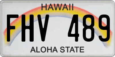 HI license plate FHV489