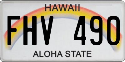 HI license plate FHV490