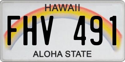 HI license plate FHV491