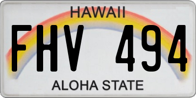 HI license plate FHV494