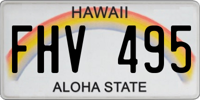 HI license plate FHV495