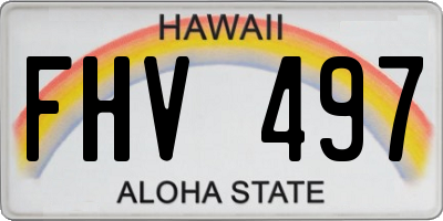 HI license plate FHV497