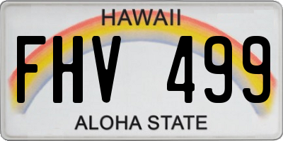 HI license plate FHV499