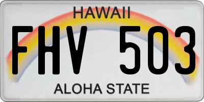 HI license plate FHV503