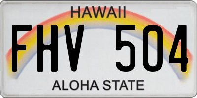 HI license plate FHV504