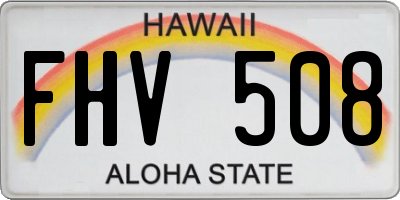 HI license plate FHV508