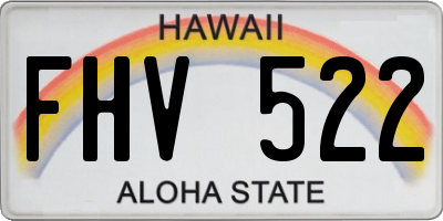 HI license plate FHV522