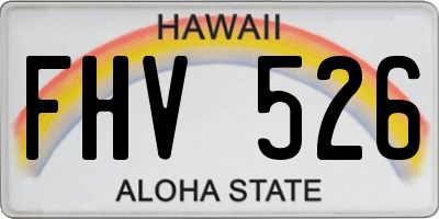 HI license plate FHV526