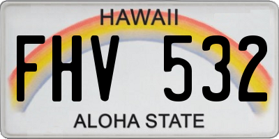 HI license plate FHV532