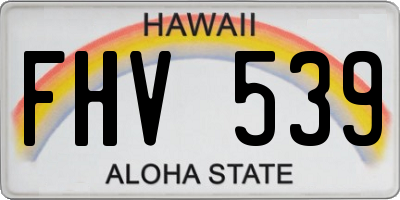 HI license plate FHV539