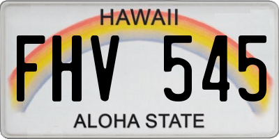HI license plate FHV545