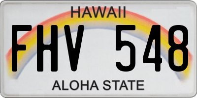 HI license plate FHV548