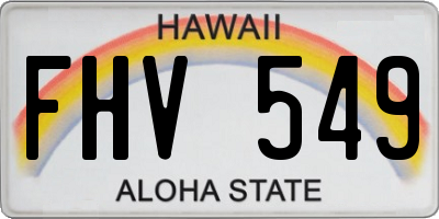 HI license plate FHV549