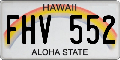 HI license plate FHV552