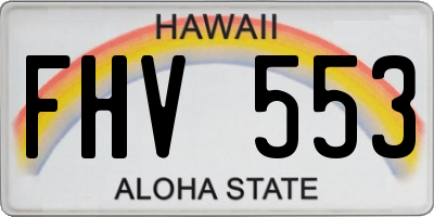 HI license plate FHV553