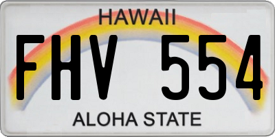 HI license plate FHV554