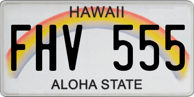 HI license plate FHV555