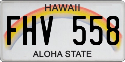HI license plate FHV558
