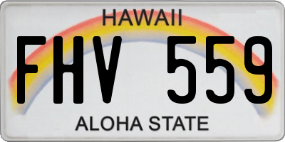 HI license plate FHV559
