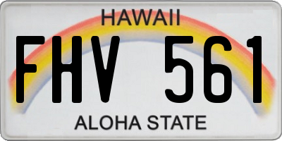 HI license plate FHV561