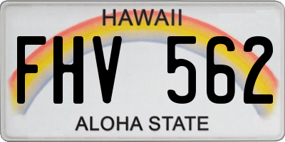 HI license plate FHV562
