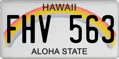 HI license plate FHV563
