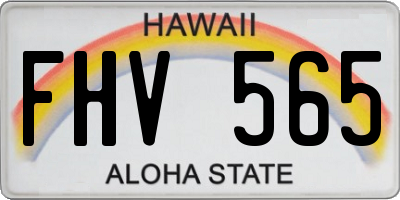 HI license plate FHV565