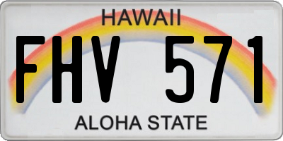 HI license plate FHV571