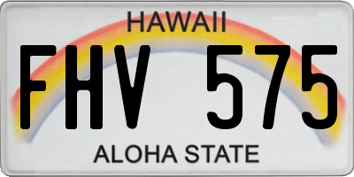 HI license plate FHV575
