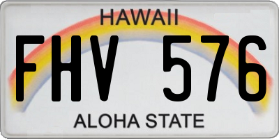 HI license plate FHV576