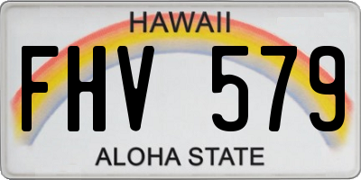 HI license plate FHV579