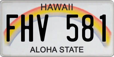 HI license plate FHV581